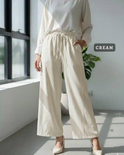 HW Qisha Cotton Straight Cut Palazzo Long Pants