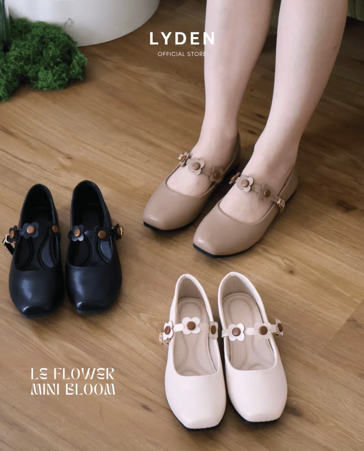 LYDEN Le Flowers Mini Bloom Flats with Bloom Strap Series
