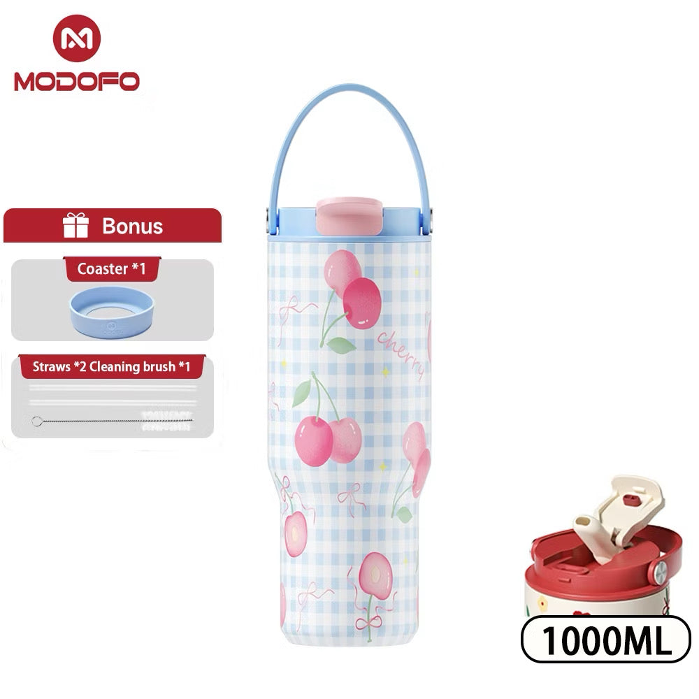 MDF Tumbler Thermos Bottle With Straw 32oz/1000ml