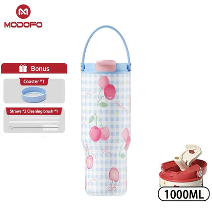 MDF Tumbler Thermos Bottle With Straw 32oz/1000ml