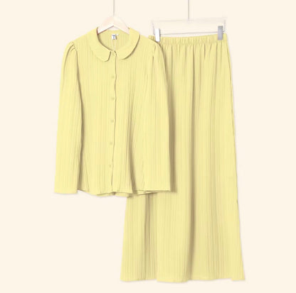 YM Yuri Set (Blouse & Skirt) - Free Size / Plus Size