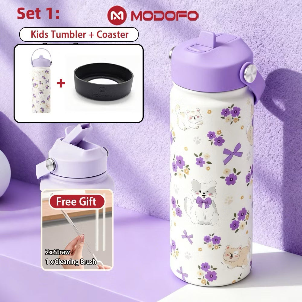 MDF  Kids Tumbler Thermos With Straw Bottle 18oz/530ml