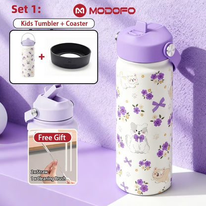 MDF  Kids Tumbler Thermos With Straw Bottle 18oz/530ml