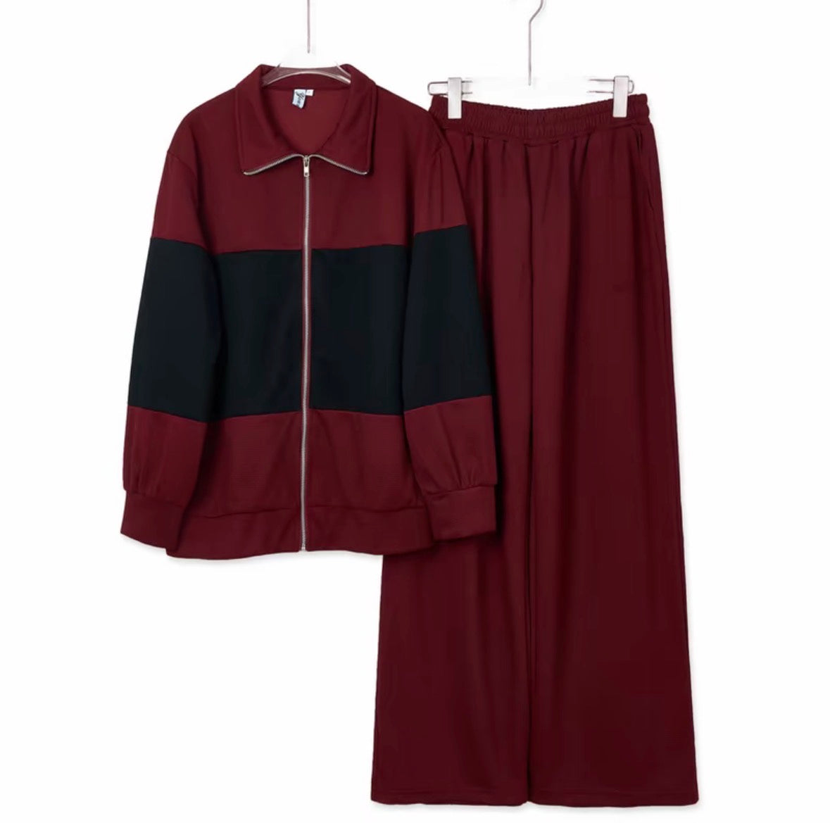 YM Two-Tone Pant Set (Free Size/Plus Size)