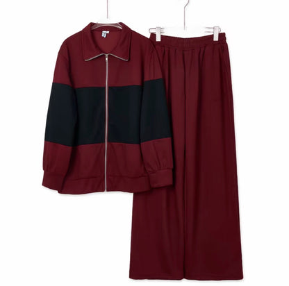 YM Two-Tone Pant Set (Free Size/Plus Size)