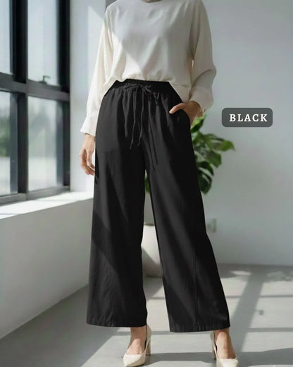 HW Qisha Cotton Straight Cut Palazzo Long Pants