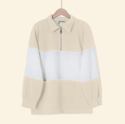 YM Stripe Polo Waffle Top