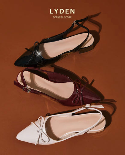 LYDEN Ribbon Kiss Glossy Heels