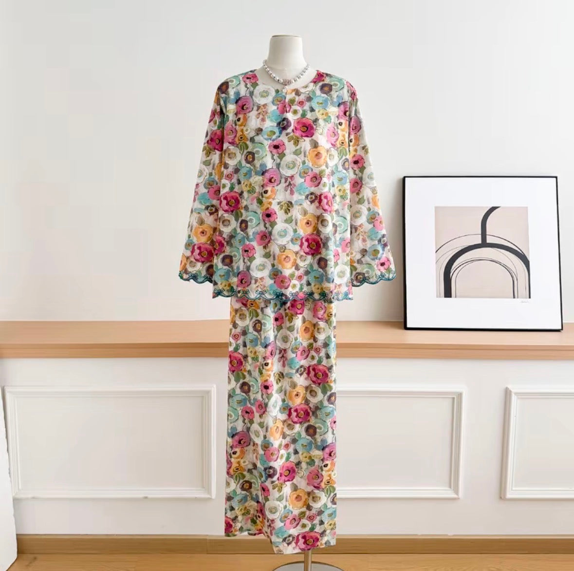 Baisanmy Casual Sulam Kurung Set