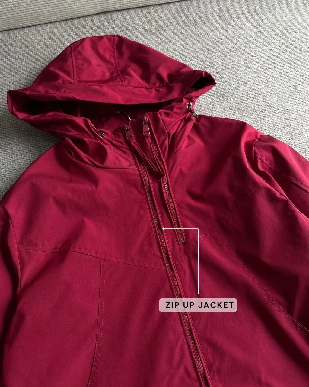 HW [TOP ONLY] Miley Plain Hoodie Jacket Windbreaker