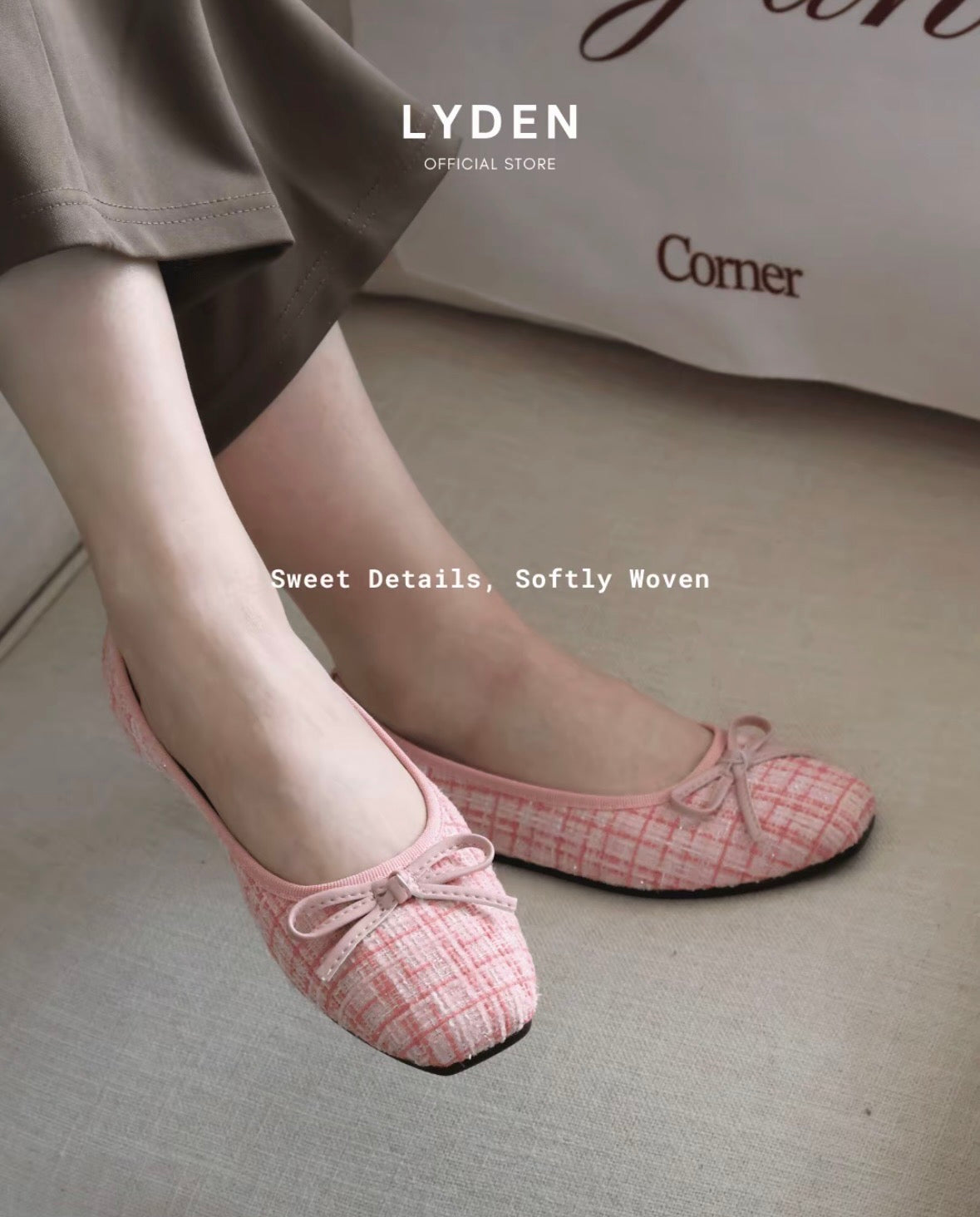 LYDEN Crochet Kiss Ballet Flats Series