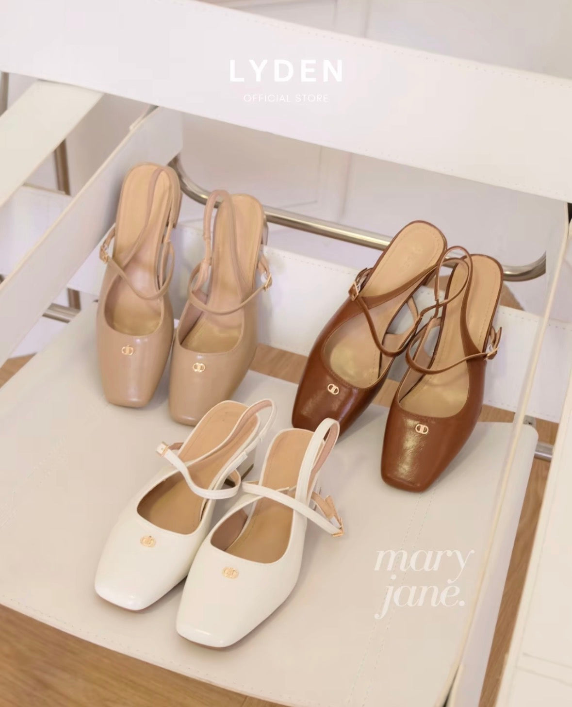 LYDEN Mary Jane Tasya Slingback Series (6cm Pump Heels)