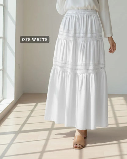 HW Suki Plain Lace Ruffle 3-Tier Skirt
