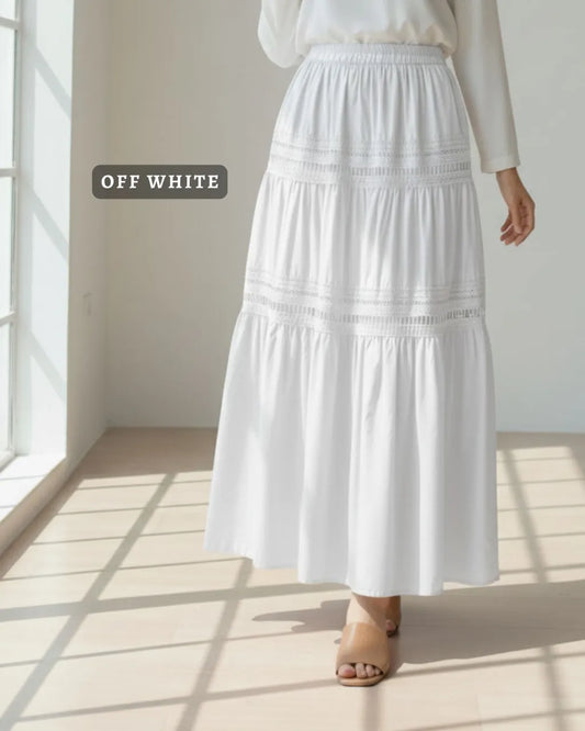 HW Suki Plain Lace Ruffle 3-Tier Skirt