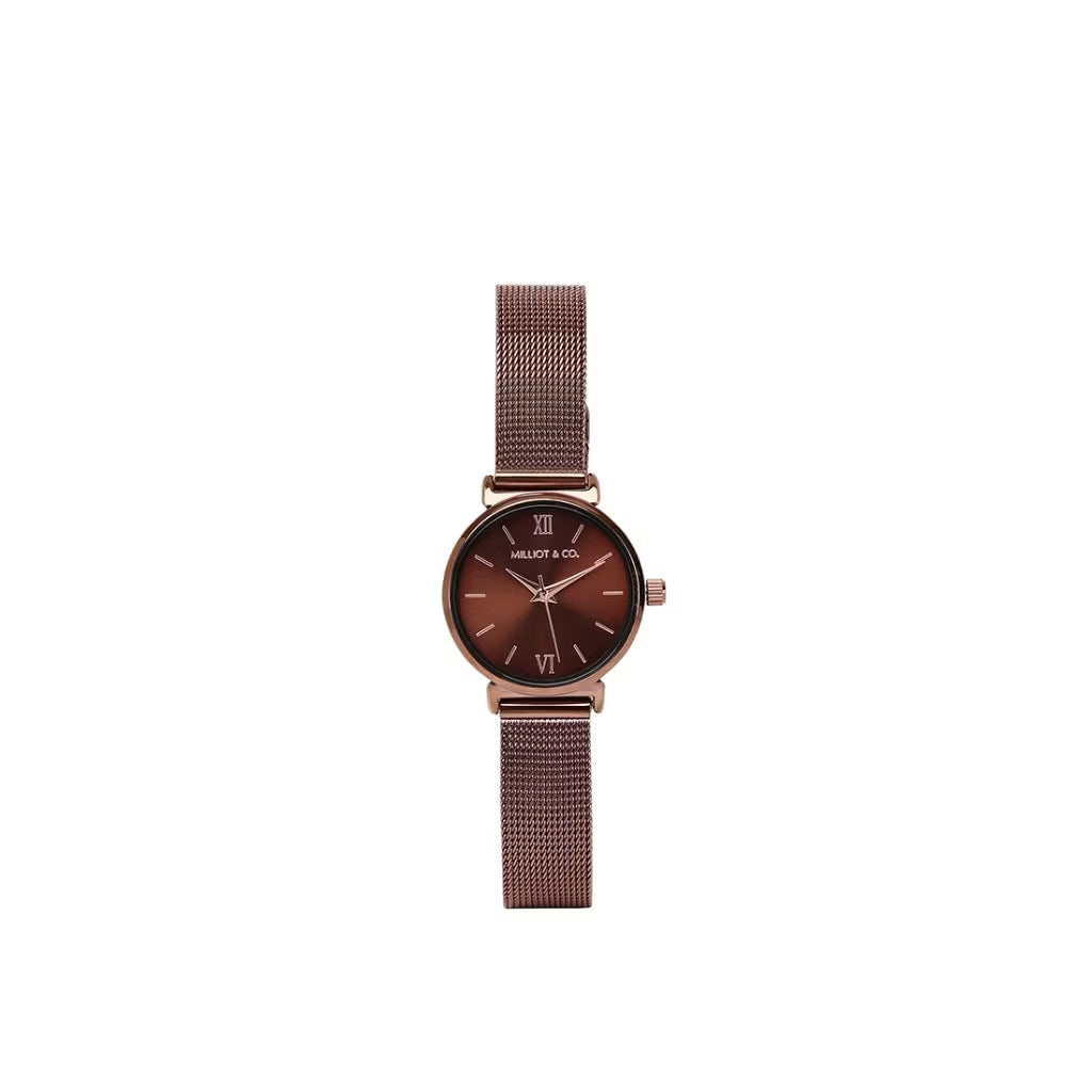 Milliot & Co Miller Leather/Mesh Strap Analog Watch