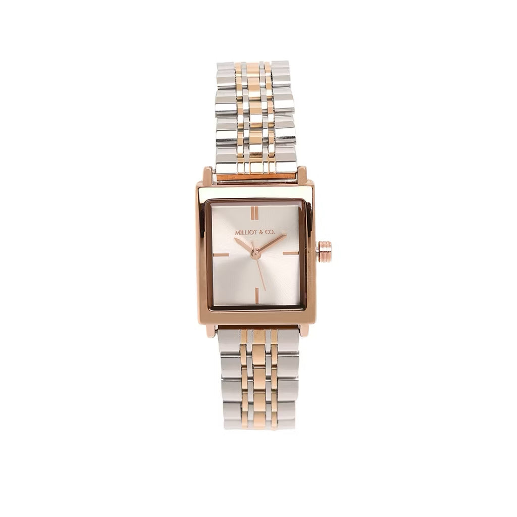Milliot & Co Sima Leather/Steel Analog Watch