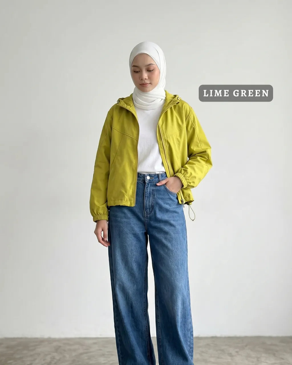 HW [TOP ONLY] Miley Plain Hoodie Jacket Windbreaker