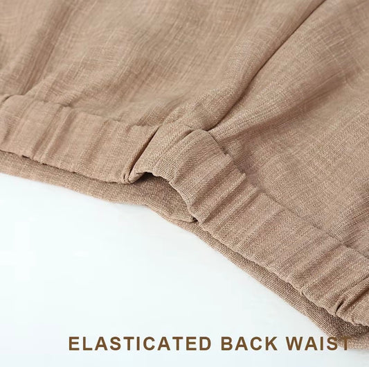 YM Easeflow Linen Oversized Wide Leg Pants