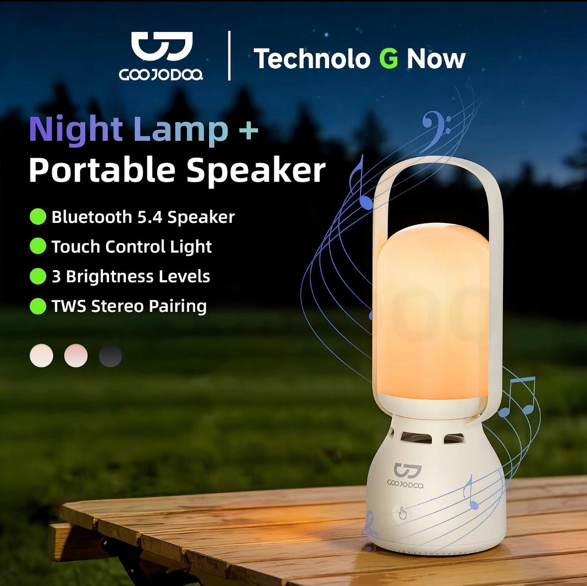GJDQ Night Lamp + Portable Speaker