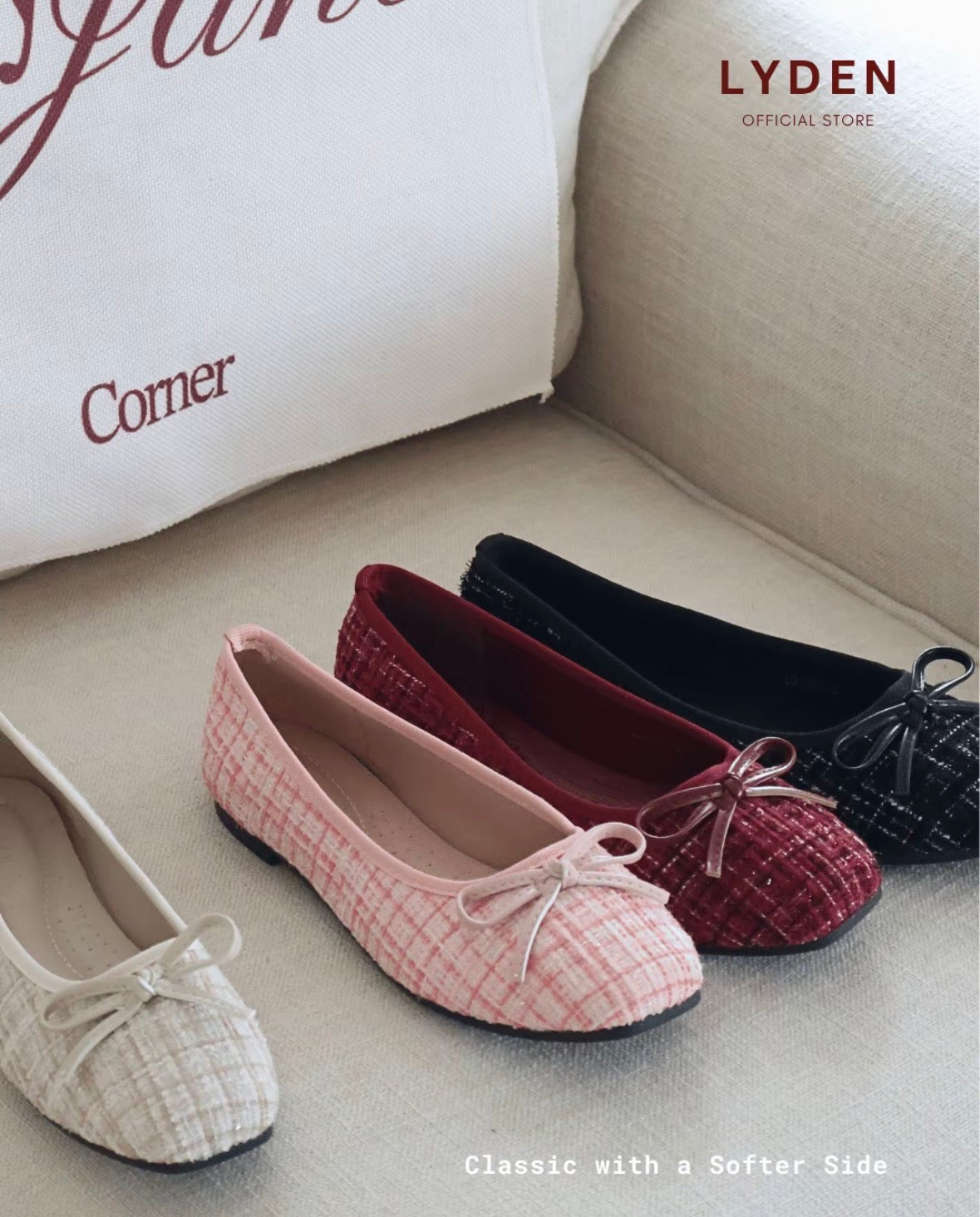 LYDEN Crochet Kiss Ballet Flats Series
