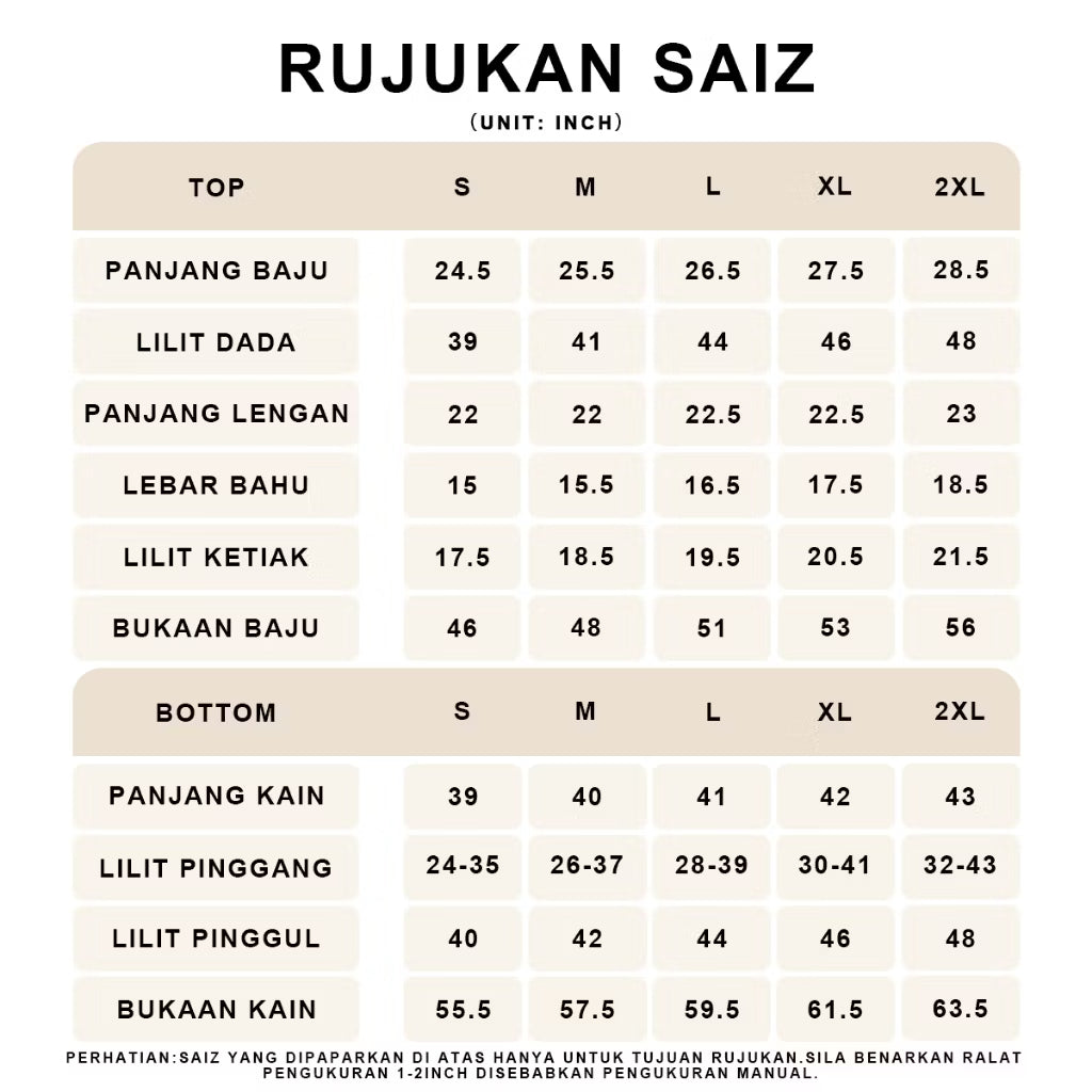 YM Nirmala Kurung Set - S-2XL