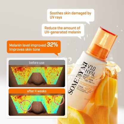 SBM V10 Hyal Antioxidant Sunscreen SPF50+ PA++++ 40g & Lip Sun