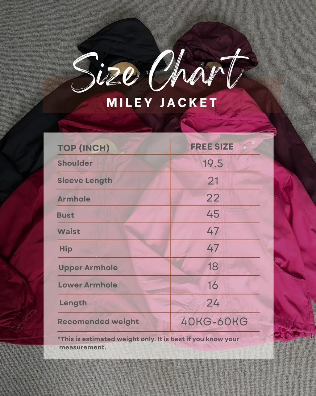 HW [TOP ONLY] Miley Plain Hoodie Jacket Windbreaker
