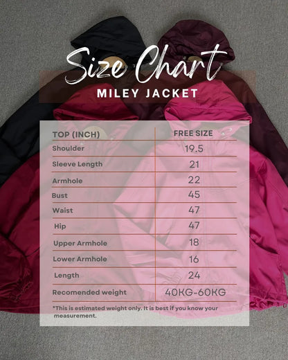 HW [TOP ONLY] Miley Plain Hoodie Jacket Windbreaker