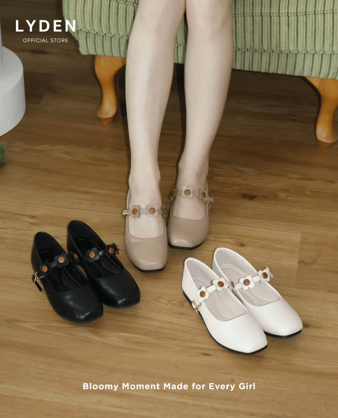 LYDEN Le Flowers Mini Bloom Flats with Bloom Strap Series