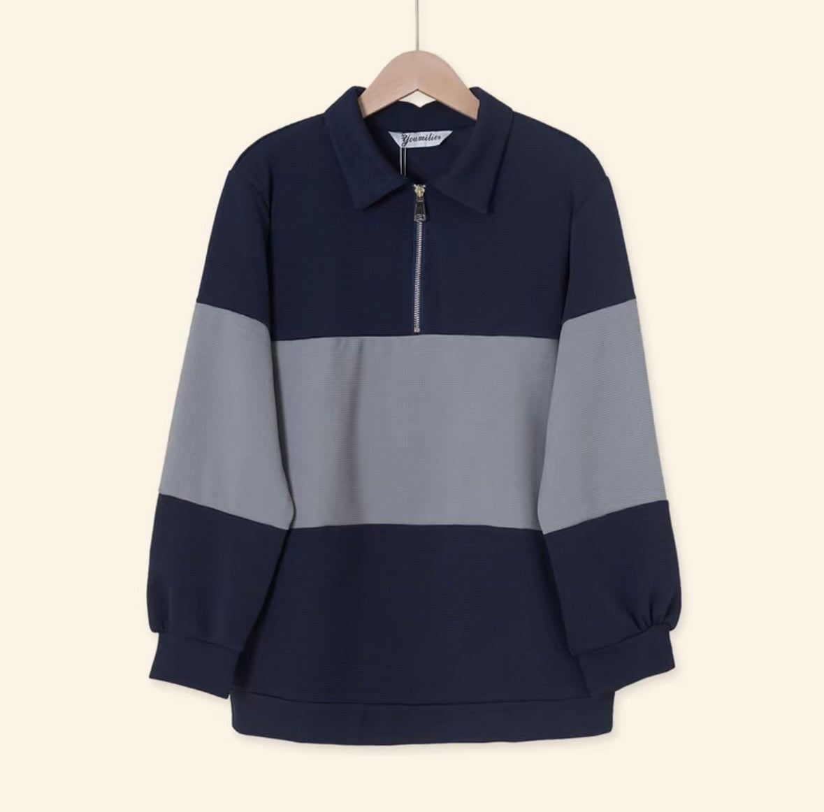 YM Unisex Stripe Polo Waffle Top