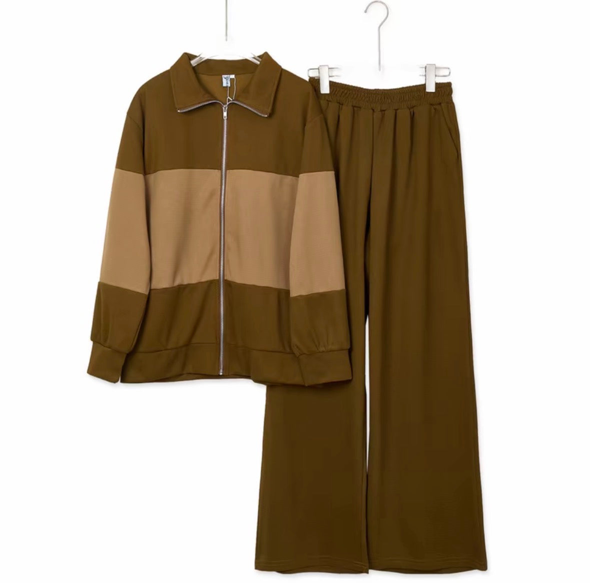 YM Two-Tone Pant Set (Free Size/Plus Size)