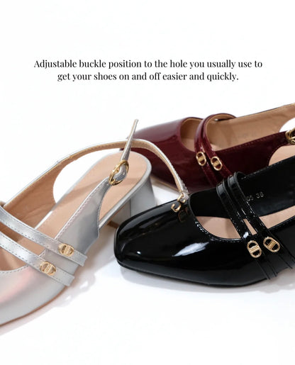 LYDEN Mary Jane Glossy Heels (5cm)