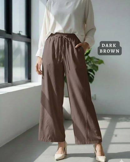 HW Qisha Cotton Straight Cut Palazzo Long Pants