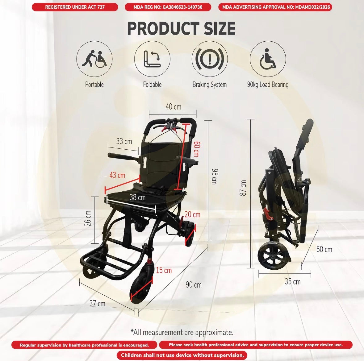 Travel Wheelchair 9kg (ETA 3-4 weeks)