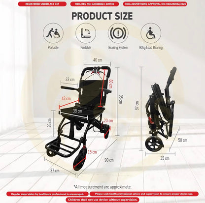 Travel Wheelchair 9kg (ETA 3-4 weeks)