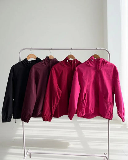 HW [TOP ONLY] Miley Plain Hoodie Jacket Windbreaker