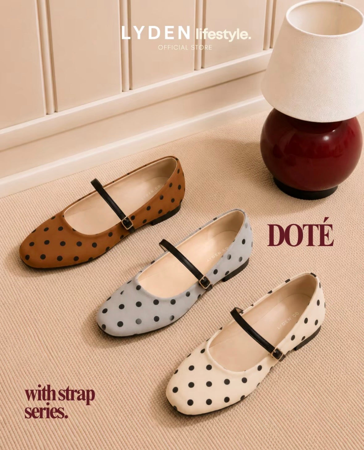 LYDEN Doté Strap Flats