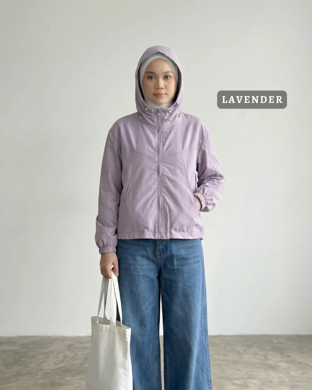 HW [TOP ONLY] Miley Plain Hoodie Jacket Windbreaker