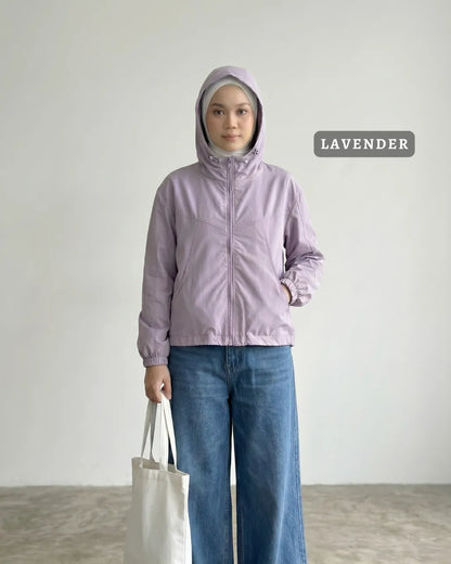 HW [TOP ONLY] Miley Plain Hoodie Jacket Windbreaker
