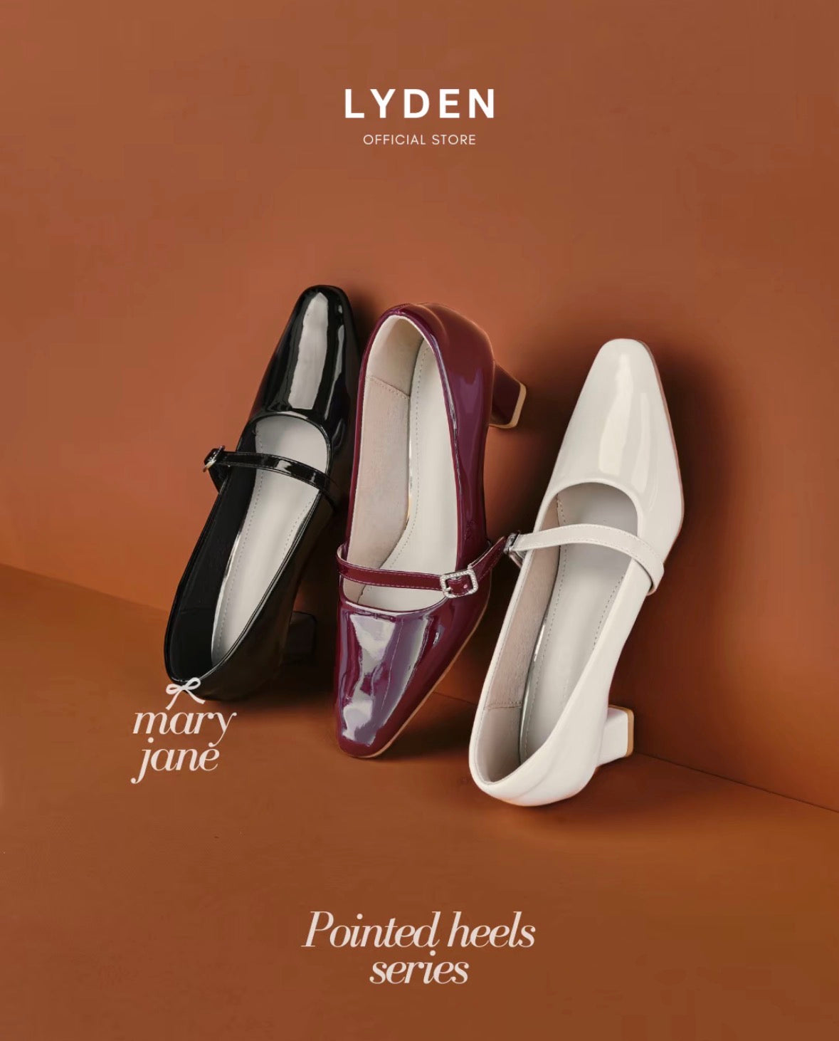LYDEN Mary Jane Pointed Heels 6cm