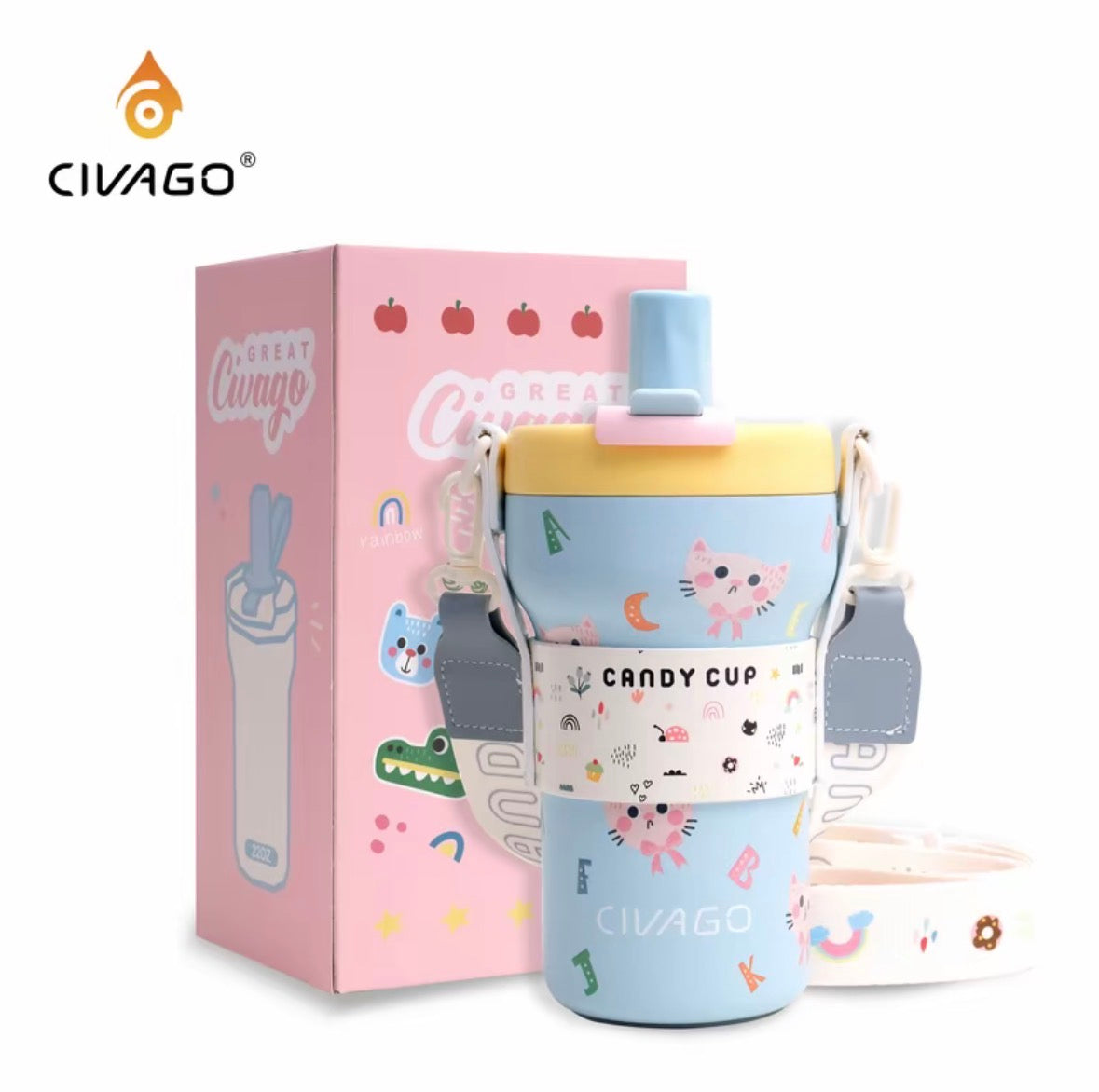 CVG Ceramic Mini Fridge Vacuum Tumbler with Straw (22oz/660ml)