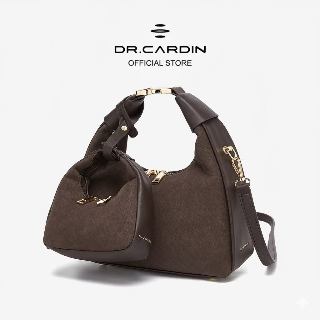 Dr Cardin [The Raya Table Collection] Women Dumpling Weave Sling Bag / Suede / Faux Leather BG-868