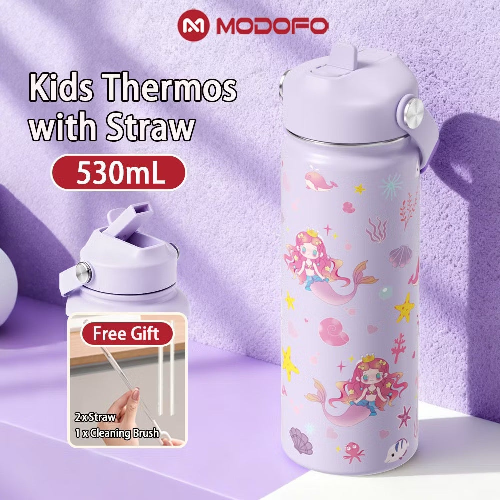 MDF  Kids Tumbler Thermos With Straw Bottle 18oz/530ml