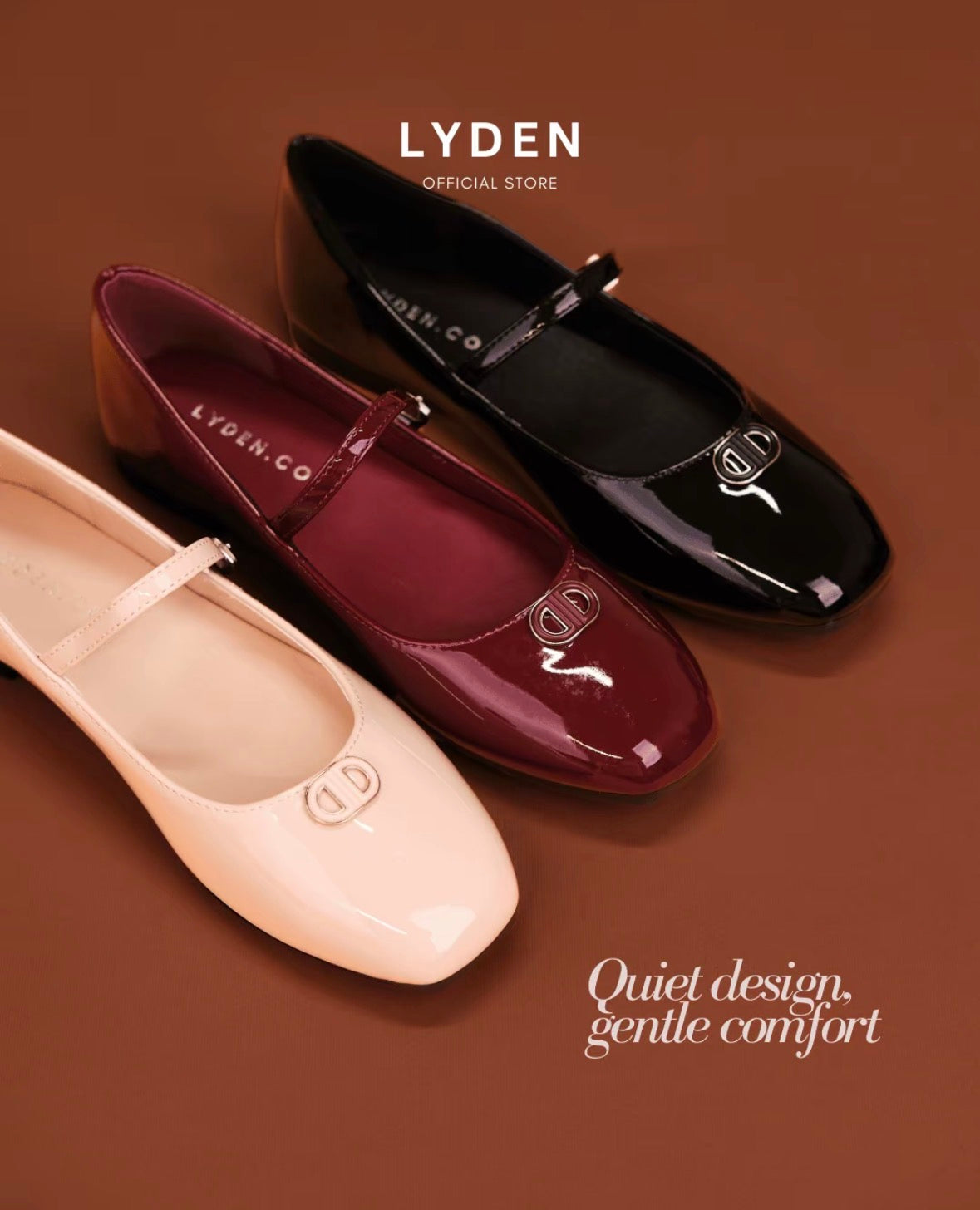 LYDEN Clara Glossy Strap Flats Series