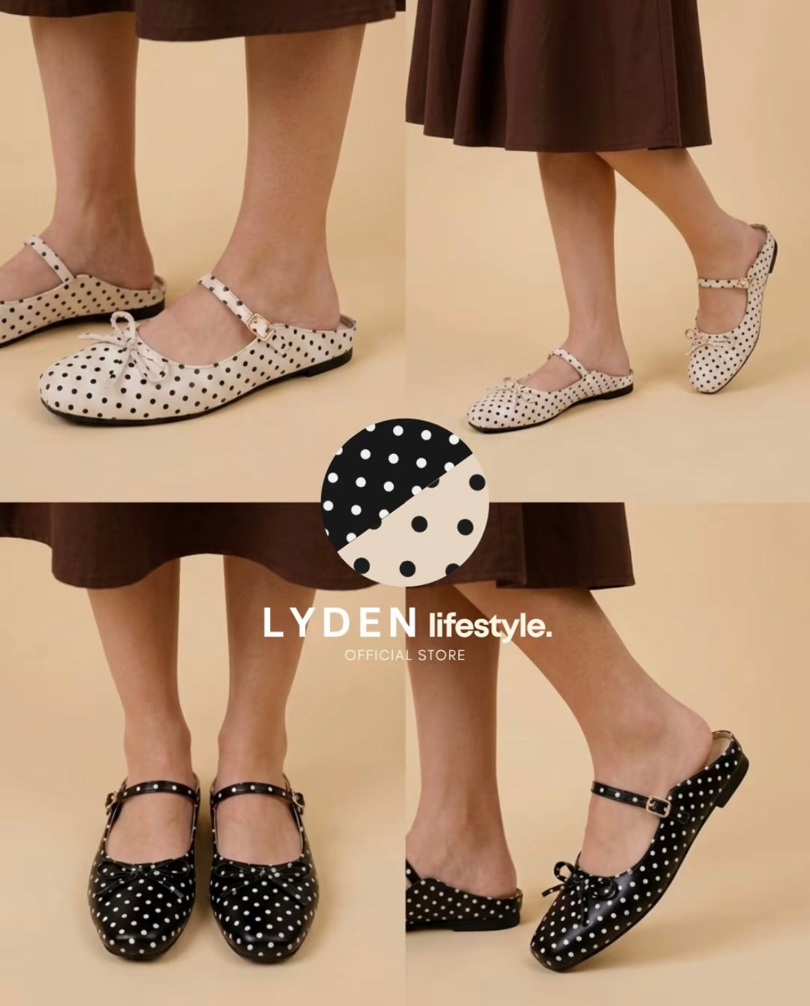 LYDEN Doté Open Back Flats