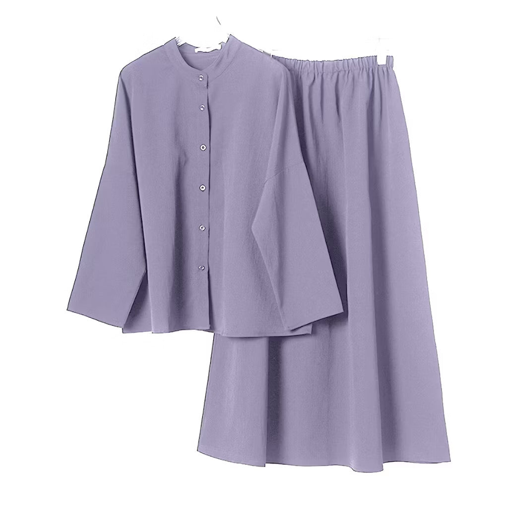 YM Sofea Set (Blouse & Skirt) - Free Size / Plus Size