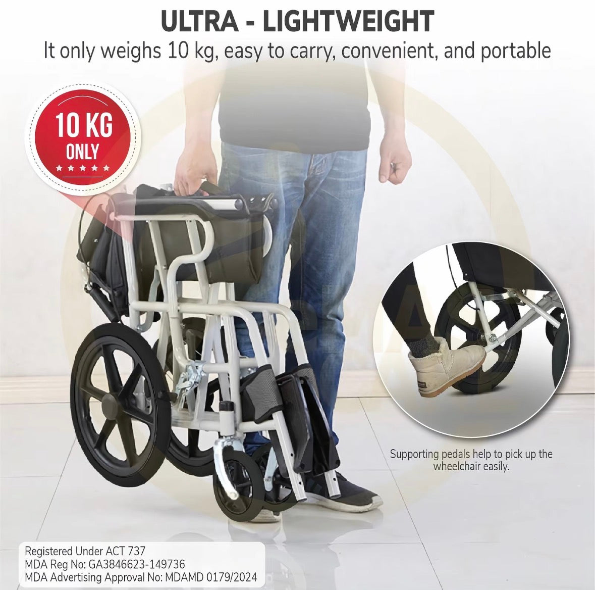 Wheelchair Lipat 10kg (ETA 3-4 weeks)