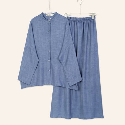 YM Yujin Set (Blouse & Skirt) - Free Size / Plus Size