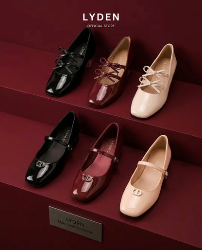 LYDEN Mary Jane Bow and Jane Flats