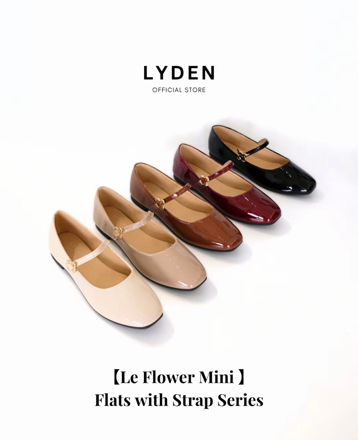 LYDEN Le Flowers Mini Flats with Strap